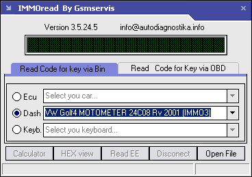 immoread 3.5.24.5 immo login reader ecu immo login dash login pin immo