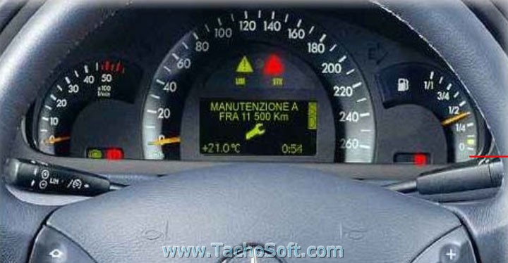 Mercedes C-class W 203 speedometer calibration information
